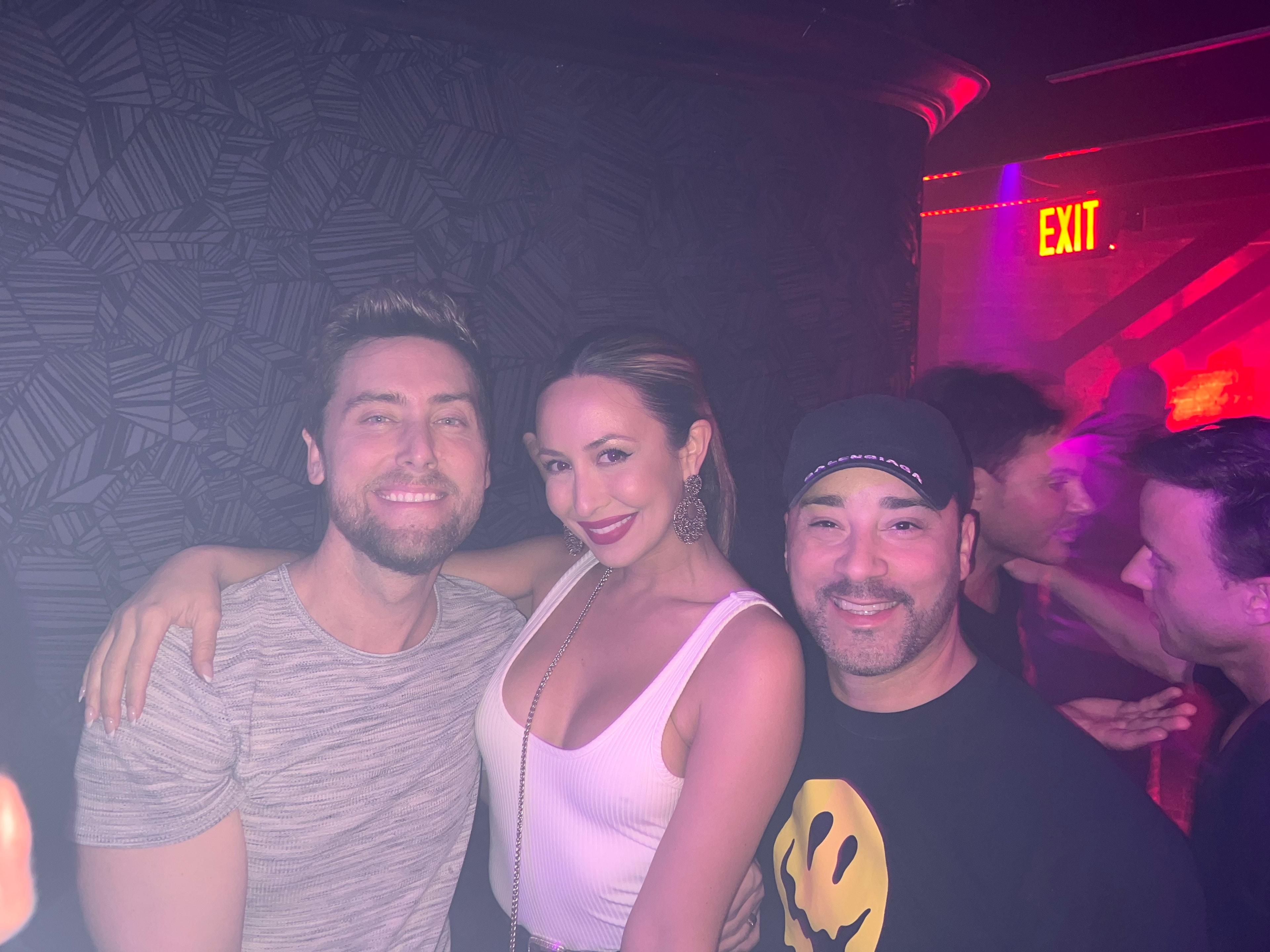 Lance Bass, Natascha Bessez & Hector Fonseca in WeHo