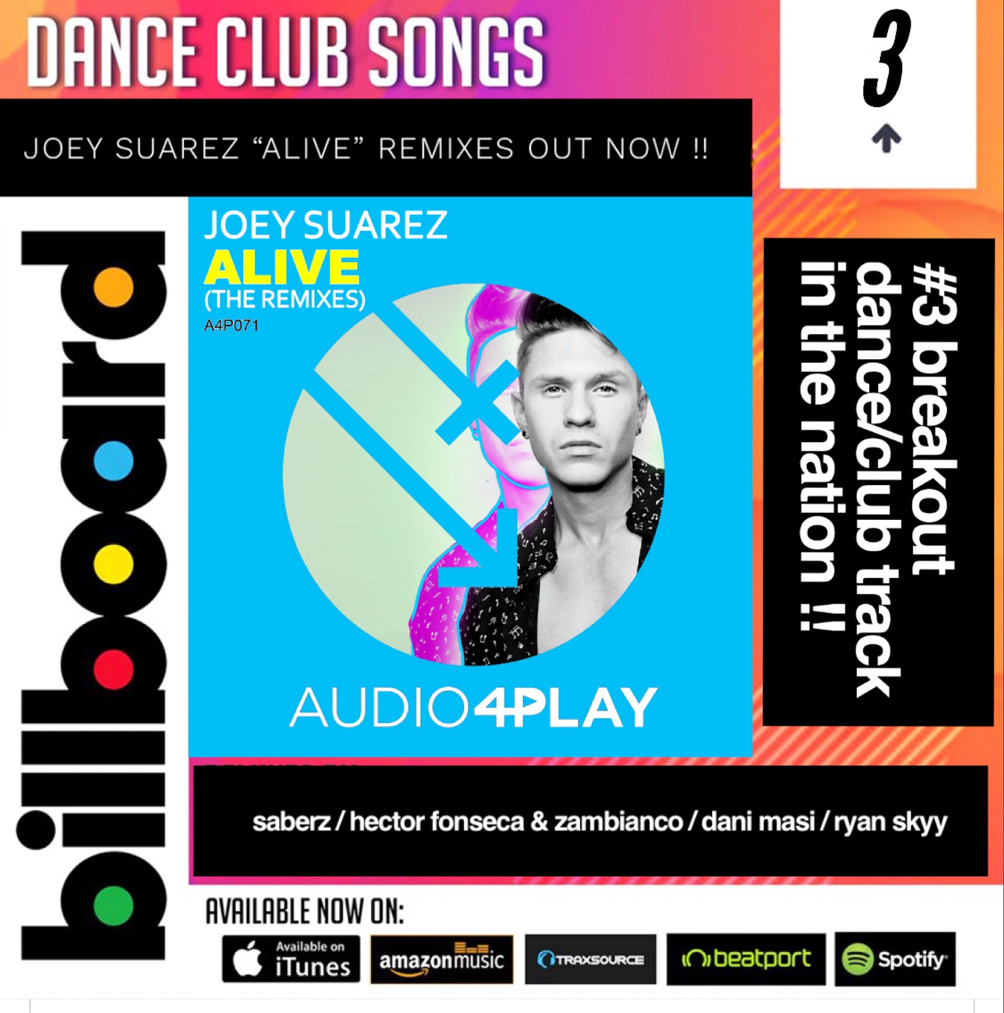 Joey Suarez "Alive" — #3 Breakout Dance/Club Track in the Nation
