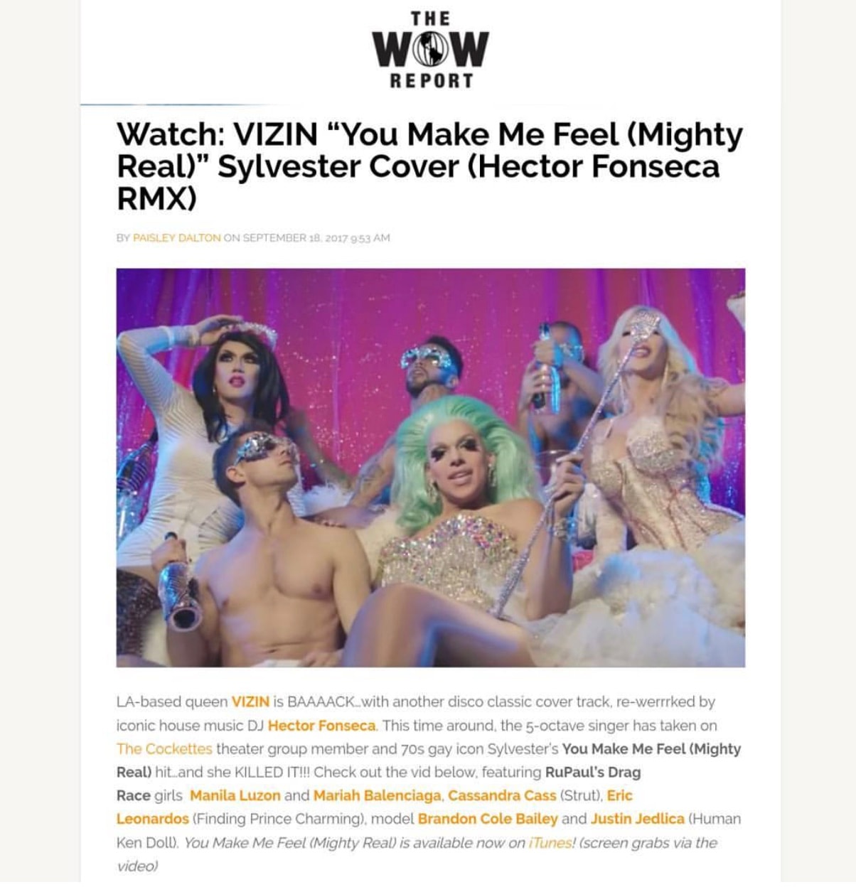 Watch: VIZIN "You Make Me Feel (Mighty Real)" — The WOW Report